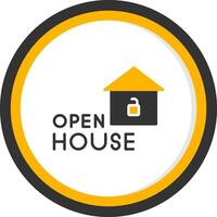 Property Open House Invitation Glyph Two Color Circle vector