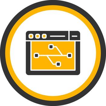 versión controlar rama icono glifo dos color circulo vector