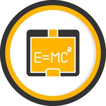 Math Equation with Variables Glyph Two Color Circle vector