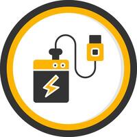 External Hard Drive Unit Glyph Two Color Circle vector
