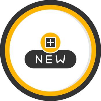 Create New File Button Glyph Two Color Circle vector