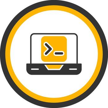 Terminal Command Console Glyph Two Color Circle vector