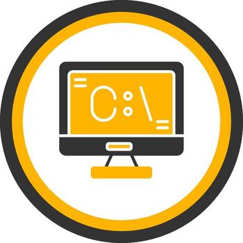 Command Glyph Interface Icon Glyph Two Color Circle vector