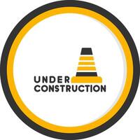 Site Under Construction Alert Glyph Two Color Circle vector