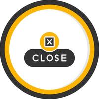Close Window Button Glyph Two Color Circle vector