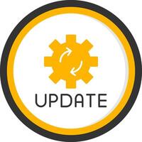 Latest Update Notification Glyph Two Color Circle vector