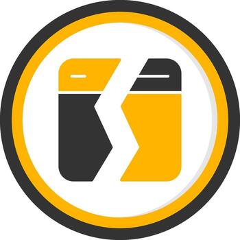 solicitud choque detectado glifo dos color circulo vector