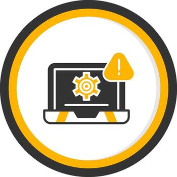 sistema error alerta glifo dos color circulo vector