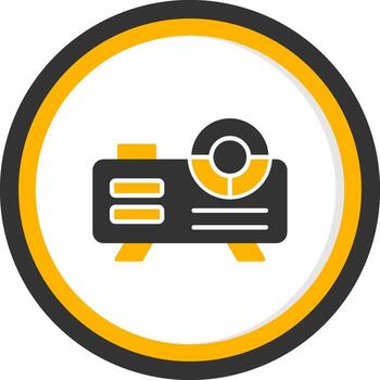 Digital Projector Device Glyph Two Color Circle vector