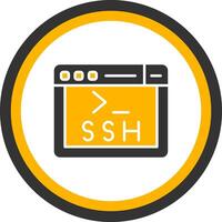 SSH Secure Access Symbol Glyph Two Color Circle vector