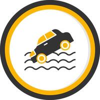 Wet Weather Driving Conditions Glyph Two Color Circle vector