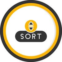 Sort Items Button Glyph Two Color Circle vector
