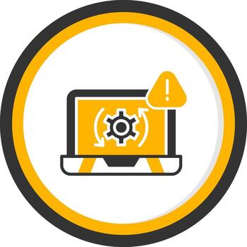 operando sistema choque glifo dos color circulo vector