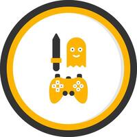 Designed Game Level Map Glyph Two Color Circle vector