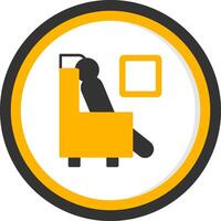 Budget Economy Class Section Glyph Two Color Circle vector