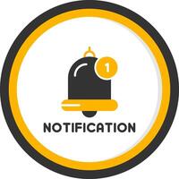 General Notification Alert Glyph Two Color Circle vector