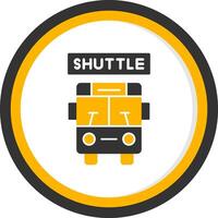 Airport Shuttle Service Glyph Two Color Circle vector