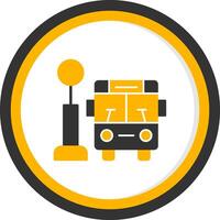 Daily Commuter Bus Glyph Two Color Circle vector