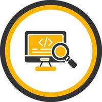 Peer Code Review Window Glyph Two Color Circle vector