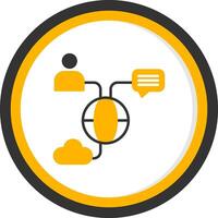 Internal Communication System Unit Glyph Two Color Circle vector
