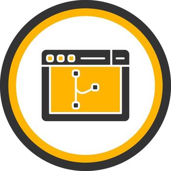 Code Merge Branch Tool Glyph Two Color Circle vector