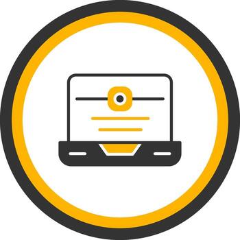 Code Commit Action Icon Glyph Two Color Circle vector