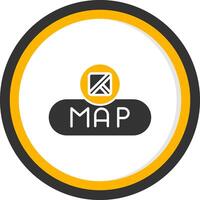View Map Button Glyph Two Color Circle vector