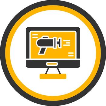 Git Push to Remote Symbol Glyph Two Color Circle vector