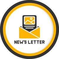 Weekly Newsletter Notice Glyph Two Color Circle vector