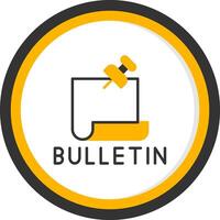 Internal Bulletin Board Update Glyph Two Color Circle vector