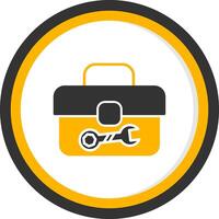 Portable Tool Storage Box Glyph Two Color Circle vector