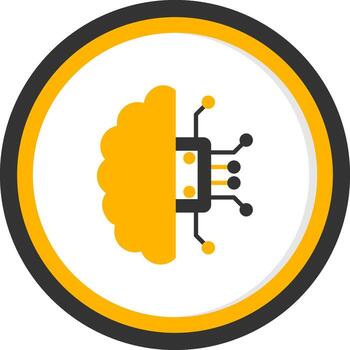 Programming Code Interface Glyph Two Color Circle vector