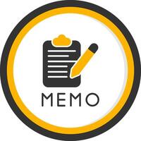 Official Memo Distribution Glyph Two Color Circle vector