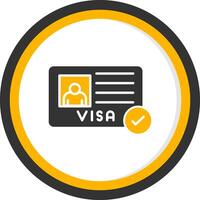 Travel Visa Verification Glyph Two Color Circle vector