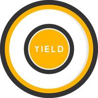 Road Yield Right of Way Sign Glyph Two Color Circle vector