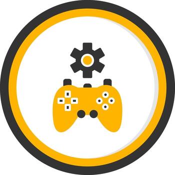 Main Game Menu Interface Glyph Two Color Circle vector