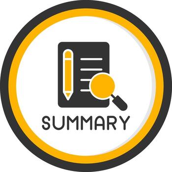 Condensed Summary Overview Glyph Two Color Circle vector
