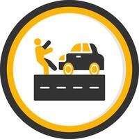 Post Accident Procedure Guide Glyph Two Color Circle vector