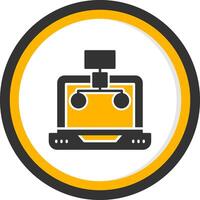 Structured Database Server Glyph Two Color Circle vector
