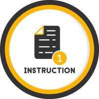 Step by Step Instructions Glyph Two Color Circle vector