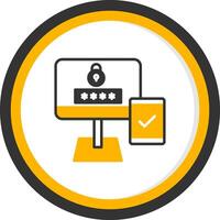 Two Factor Login Verification Glyph Two Color Circle vector