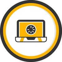 Connection Reset by Peer Glyph Two Color Circle vector