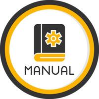 Instruction Manual Reference Glyph Two Color Circle vector