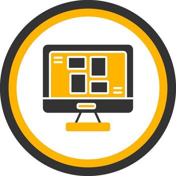 Flexbox Container Structure Glyph Two Color Circle vector