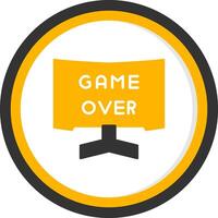 Game Over Glyph Two Color Circle vector