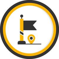 Game Over Screen Display Glyph Two Color Circle vector