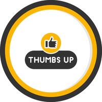 Thumbs Up Feedback Button Glyph Two Color Circle vector