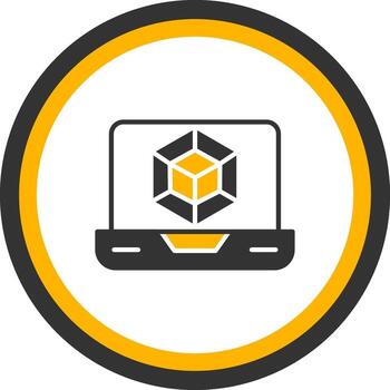 JavaScript Module Bundler Glyph Two Color Circle vector