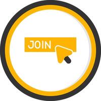 Join Live Session Glyph Two Color Circle vector