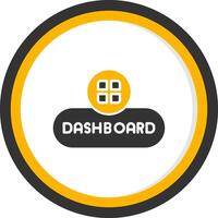 Open Dashboard Button Glyph Two Color Circle vector